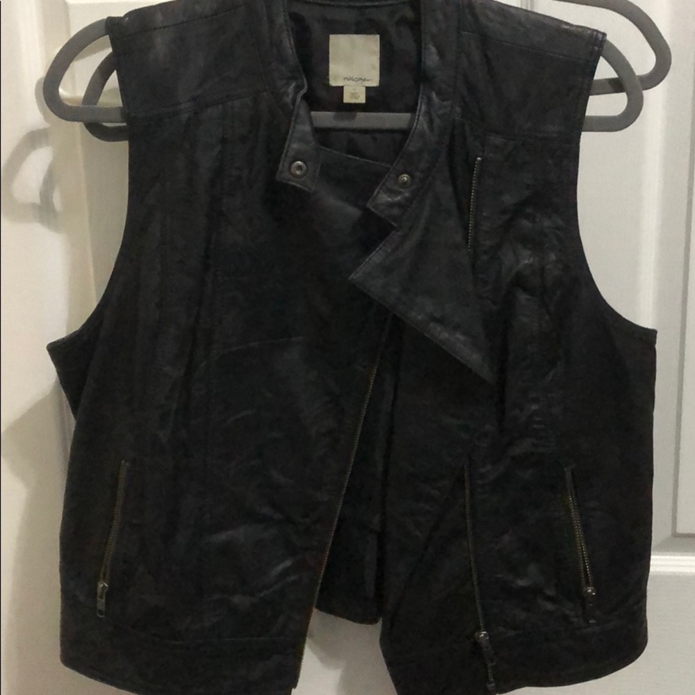 Halogen biker 100% leather vest